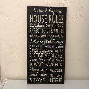NWOT. Nana & Papa Sign House Rules
